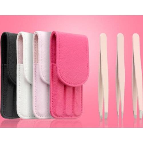 30sets 3Pcs set Stainless Steel Eyebrow Tweezer Set 9.6cm Slant Tip Point Tip Flat Tip Rose Tweezers For Hair Removal Face Beau