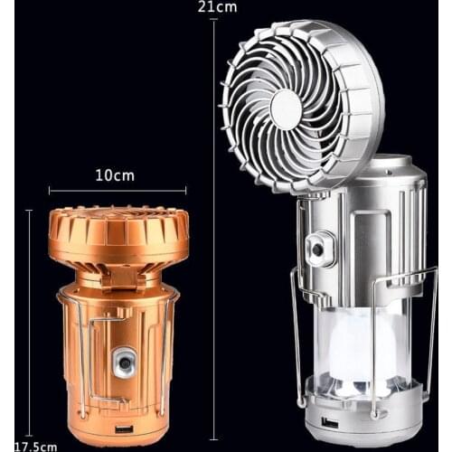 Proable Camping Fan Lamp USB Rechargeable Light Outdoor Tent Light Lantern Flashlight Emergency Torch EU PLug