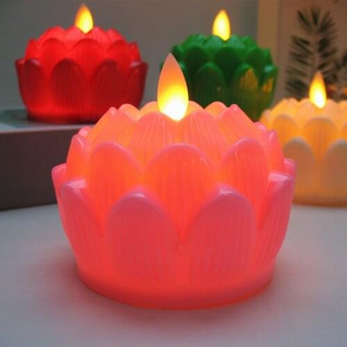 LED electronic candle lotus lamp household simulation swing flame living room decoration home accessories home decor