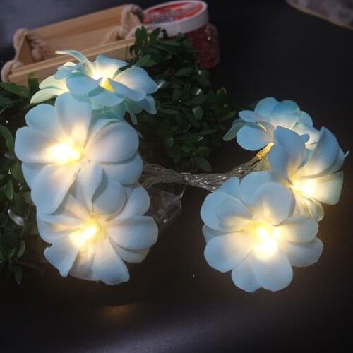 Lovely frangipani LED String Lights 10leds 1.5M, Battery floral holiday lighting,Event Party garland decoration,Bedroom decor