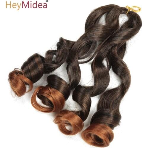 Loose Wave Crochet Hair Extension For Braids Synthetic Curly Hair Pre Stretched Braiding Hair For Black Women 20 Inch HeyMidea