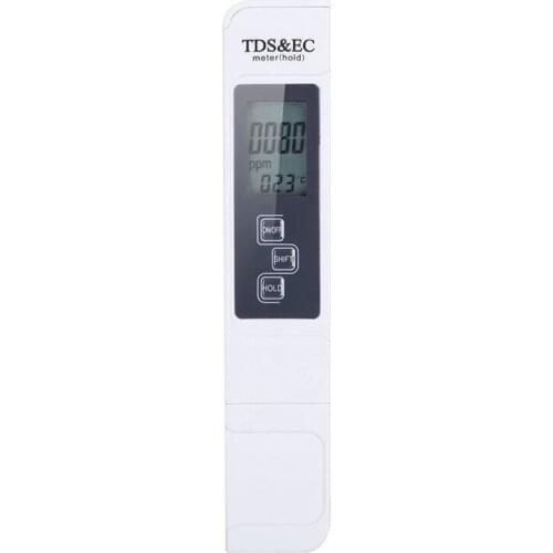 TDS Meter EC Meter Water Quality Testing Pen Drinking Water Detector Range 0-9990 Multifunctional Water PurityTemperature Meter