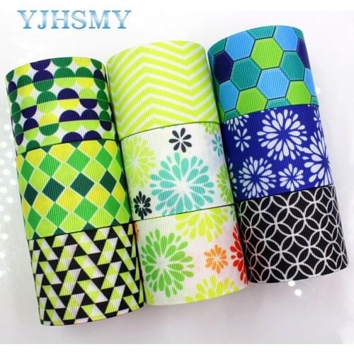 YJHSMY C-18421-927,38 mm 5 Yards geometry Printed grosgrain ribbons,DIY handmade Hair accessories Material wedding gift wrap