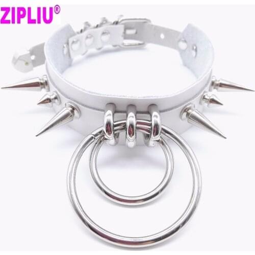 Women NEW Fashion Sexy handmade Leather choker belt Punk Goth Collar Harajuku Necklace Round club party Torques free shipping