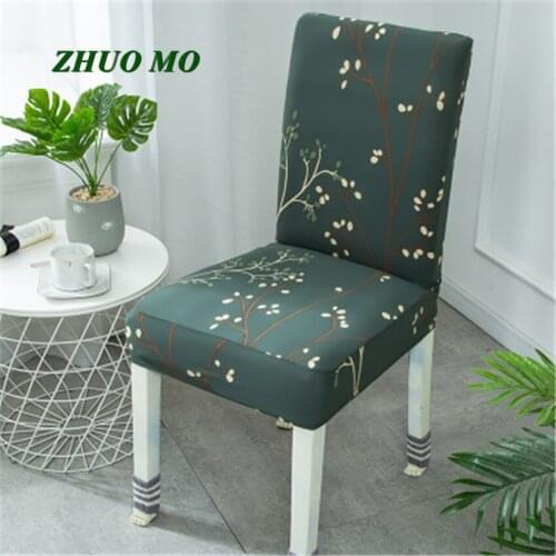 ZHUO MO 4pcs elasticity Floral Print Chair Covers Spandex For home Wedding Dining Room Stretch Elastic Office Banquet covers