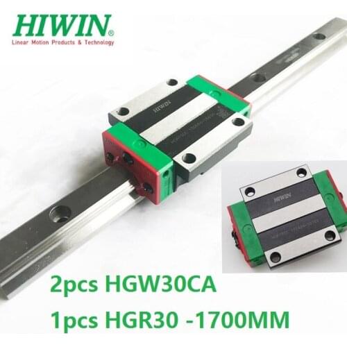 1pcs 100% original Hiwin linear guide HGR30 -L 1700mm + 2pcs HGW30CA HGW30CC flange block for cnc router