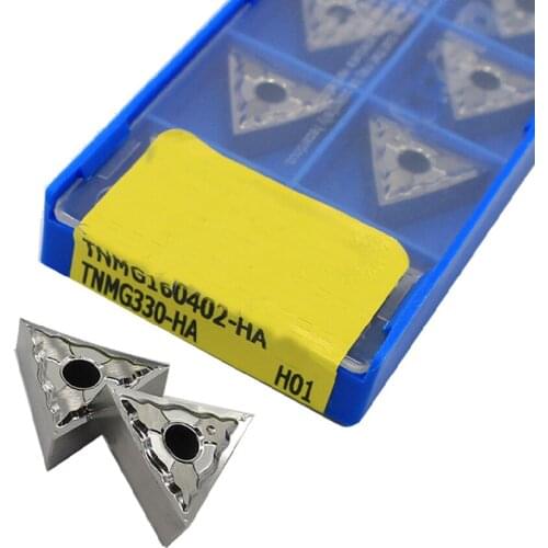 10PCS TNMG160402 HA H01 Aluminum cutter External turning tool blade Hard Alloy Insert Cutter Tool CNC Tools AL tnmg330
