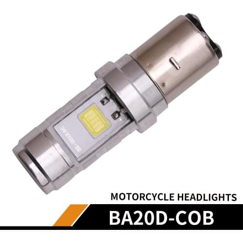1x Motorcycle Led H4 Headlight Bulb COB SMD Hi Lo Lamp For Autocycle BA20D Headlamp Electric Car Scooter Accessories White Light
