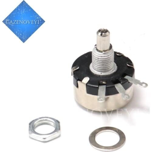 2pcs/lot WX110 (010) 6mm Round Metal Shaft Single Turn Wire resistor Wound Potentiometer 1k 2.2k 3.3k 4.7K 5.6k 6.8k 10k 22k ohm