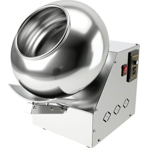 220V Commercial Small Sugar Coating Polishing Machine Stainless Steel Comes With Heating Drying Food Processing Equipment 500W