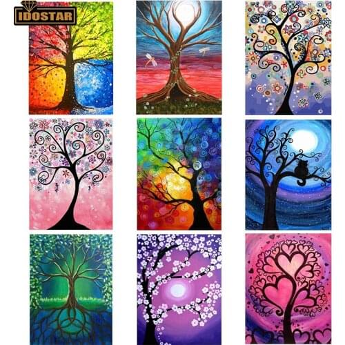 5D Diamond Scenery Tree Diamond Painting Full Square Landscape Picture Of Rhinestone Mosaic Flowers Decor Home Gift