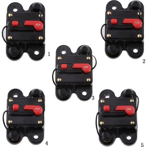 40Amp Circuit Breaker with Manual Reset, Car Stereo Audio Fuse Holder Inline Inverter High Current for DC 12V 24V Automobile