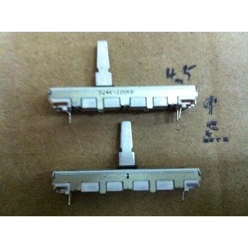 [ bella ]ALPS Alps 4.5 cm slide potentiometers 100KB single joint with intermediate positioning axis length 15MM--10pcs/lot