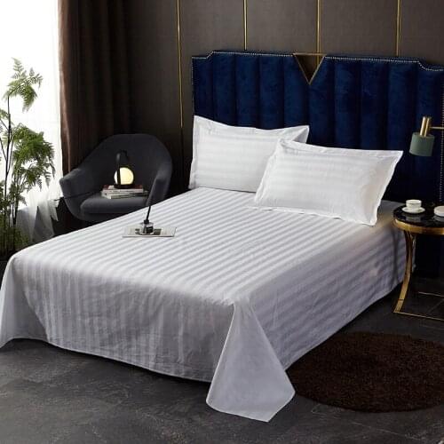 Pure white 100% cotton hotel bed sheets