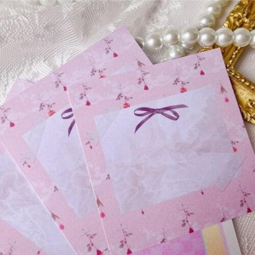 Korean Ins Pink Rose Cute Rabbit Memo Pad Student Note Paper Decorative Collage Square Message Paper School Stationery 10 Sheets