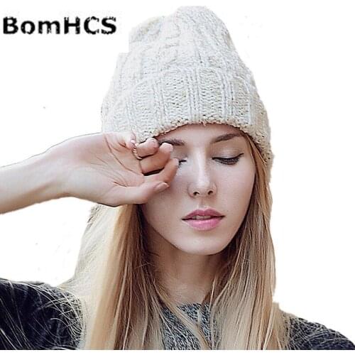 BomHCS Unisex Fashion Winter Warm Baggy Beanie Handmade Knitted Hat Cap Womens Hat Mens Cap