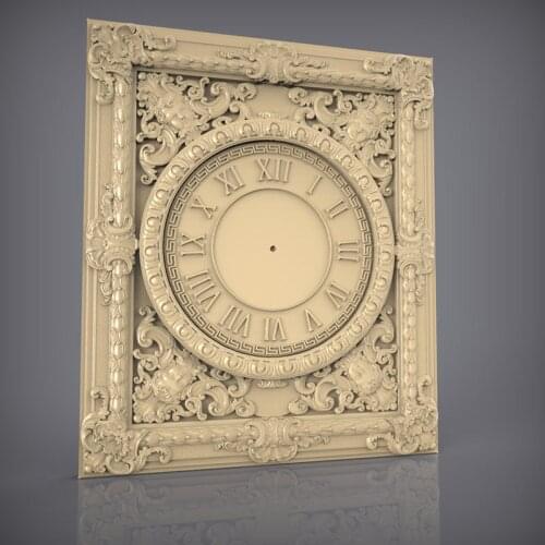 3D STL Model Relief for CNC Router 3D Printer Artcam Aspire Digital File in STL format Clock _58