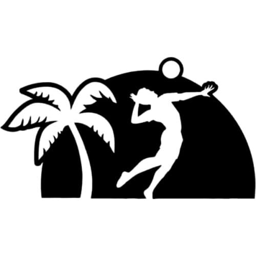 Creative Beach Volleyball Silhouette Fun Car Stickers PVC Personality Fashion Body Windows Exquisite Decals Waterproof Decorate