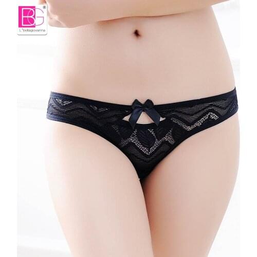 L'bellagiovanna young Women G-string Thongs Lace Low Waist Underwear small size Lingerie Girl Briefs Hollow Panties lolita 9615