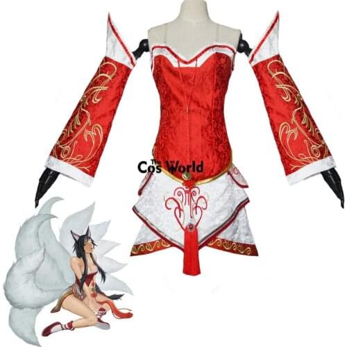 LOL Ahri The Nine-Tailed Fox Tube Tops Dress Kimono Yukata Uniform Outfit Games Cosplay Costumes