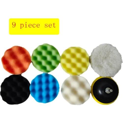 9Pcs Set 4 inch Car Polishing Pad Sponge Buffing Waxing Clean Polish Buffer Drill Wheel Polisher Removes Scratches Car Repai