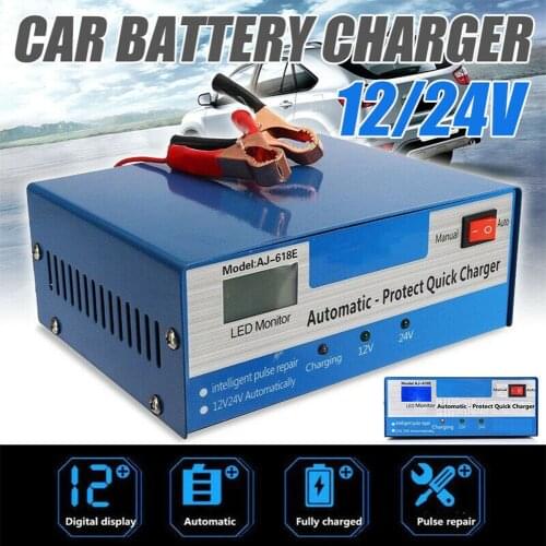 NEW 1Pcs 12V/24V Automatic Quick Battery Charger Intelligent Pulse Repair Auto Car Truck Storage EU/US Plug High Quality
