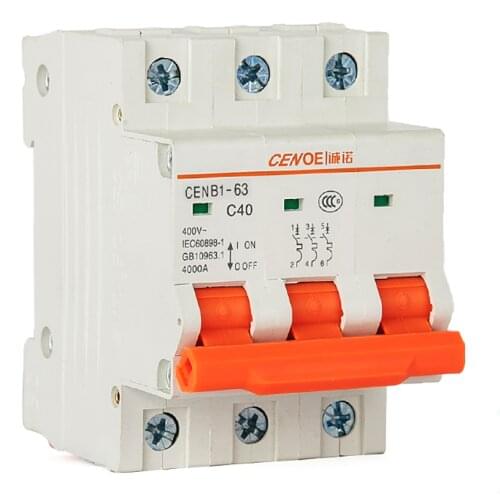 New arrival beautiful appearance 3P 32A 440VAC miniature circuit breaker 32A with current overload and shod residential lighting