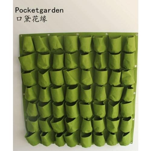 Pocketgarden 56/64 pockets 1mx1m Felt Wall Vertical Flower Vege Herbs Hanging Felt Planter Bags for Garden Indoor Outdoor