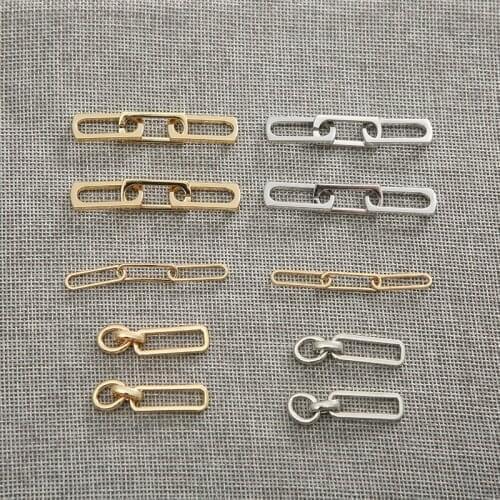 Hollow Geometric Connectors Zinc Based Alloy Gold Color 55mm x 6mm For DIY Earring Necklace Jewelry Making, 10 PCs