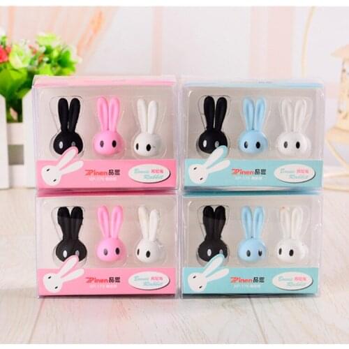 6 box Candy Rabbits Boxed Rubber Suit Students Rubber Suit Stationery Supplies Wholesale