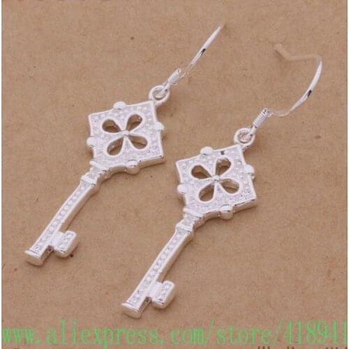 Silver Plated earrings , Silver Plated fashion jewelry , splendid key /efpamwwa bgrajxya AE261