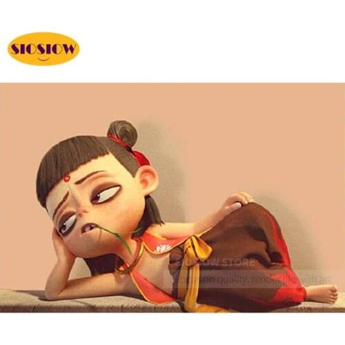 SIOSIOW 5d Diy Diamond art Painting Chinese Anime Ne Zha Figure 3d Diamond Mosaic Embroidery Cross Stitch Full Square Home Decor