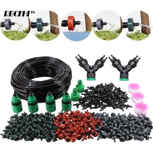 5-50M 4-Way Gardens Agriculture Irrigation System 2L 4L 8L Pressure Compensation Micro Drip 1/4''Hose Kit Flower Plant Watering