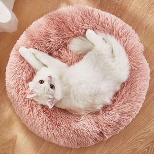 Super Soft Pet Bed Dog Round Kennel Cat Warm Sleeping Mat Long Plush Large Puppy Cushion Bag Portable Pet Supplies Dog Access