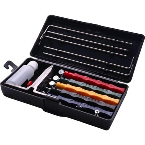 HOT-Knife Sharpener Deluxe 5 Whetstones Set Sharpening System Grindstone 5 Stones Extra Coarse Sharpener Kit Kitchen Tool