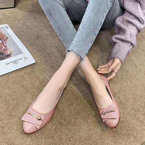Spring/Autumn Fashion New Ladies Flat Heel Shallow Round Rhinestones Sweet White Pink Flats Zapatos Muje Style Slip-On W28-05
