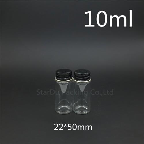 Free shipping 50pcs/lot diameter 22*50mm 10ml glass bottle screw cap for vinegar alcohol, carft/storage candy bottles