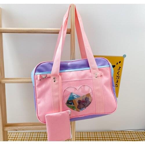 Japanese Students Bags Kawaii JK Uniform School Bag For Women Girls Large Capacity Shoulder Bag Portable Travel Handbags Totes