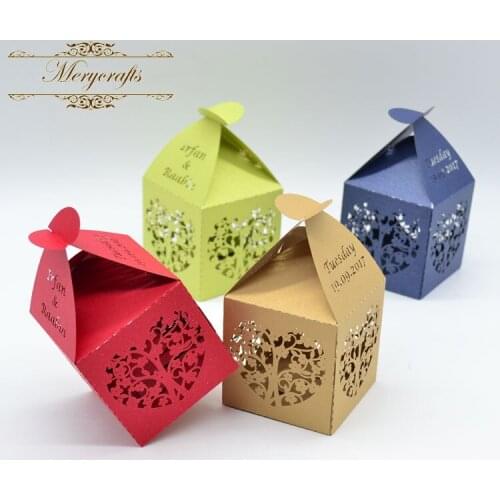 Pearl paper happiness tree acrylic gift wedding favor candy box in China