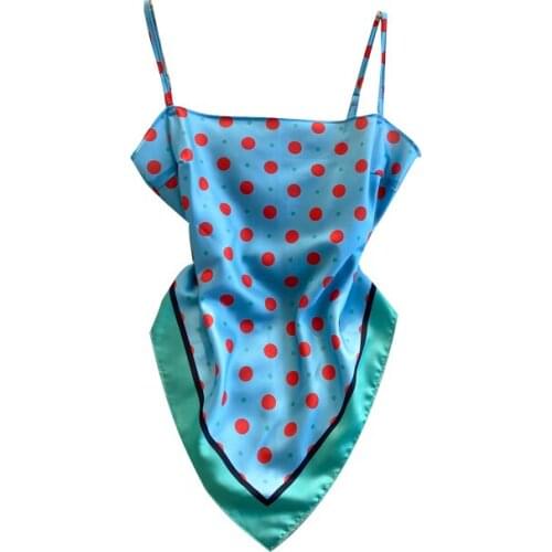 European Summer New Design Sense Printed Bellyband Sexy Camisole Sense Halter Crop Tops Women Fashion Streetwear 2021