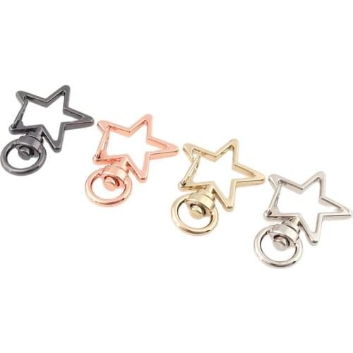 10pcs Hot Fashion Rose gold/Light gold/Silver 9mm Metal Snap Hook Star Shape Swivel Clasp for Bag Decoration Gift Accessory DIY
