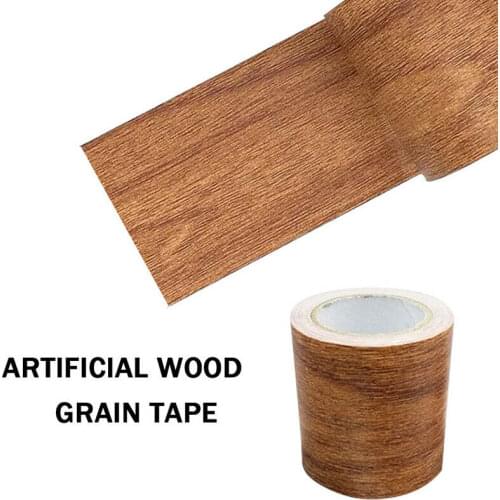 5.7cm*4.57m Realistic Woodgrain Repair Tape Patch Wood Textured Furniture Sticker Doors, Windows, Desks And Cabinets Repair Tape