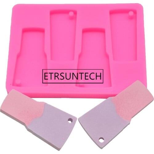 50pcs Silicone Mold Epoxy Pendant Creative Wine Bottle Keychain Jewelry Making DIY Baking Cake Tools