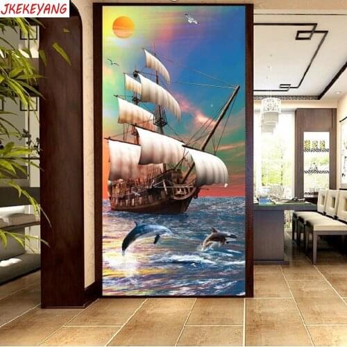 Large 5D DIY square/round Diamond painting Sailing boat Cross Stitch Diamond Embroidery Pattern Rhinestone J2308
