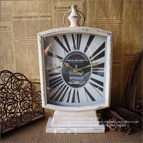 Retro Bar Coffee Shop Wrought Iron Muted Clock, Creative Home Living Room Wall Mural Wall Hanging Decoration