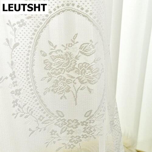 European White Lace Tulle Curtain for Living Room Bedroom Window Curtains Sheers Serape Home Decor