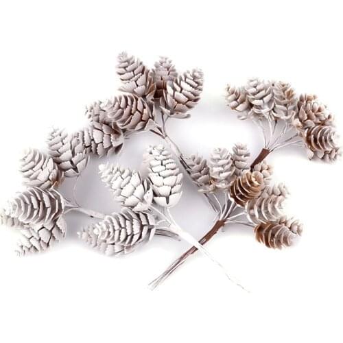 6/10pcs Pine Cone Artificial Flower Pineapple Fake Plants Bouquet For Christmas Wedding Home Decoration DIY Scrapbook Craft
