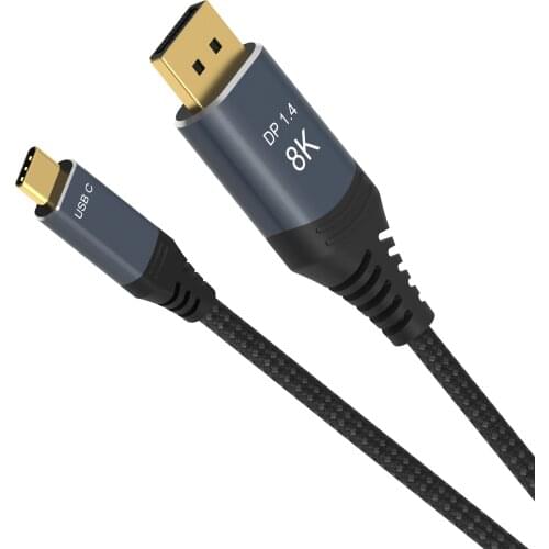 USB C to DisplayPort Cable 8K DP 3.1 Display Port 1.4 Cable Thunderbolt 3 to 8K DP For MacBook Pro Samsung S21 Durable Nylon