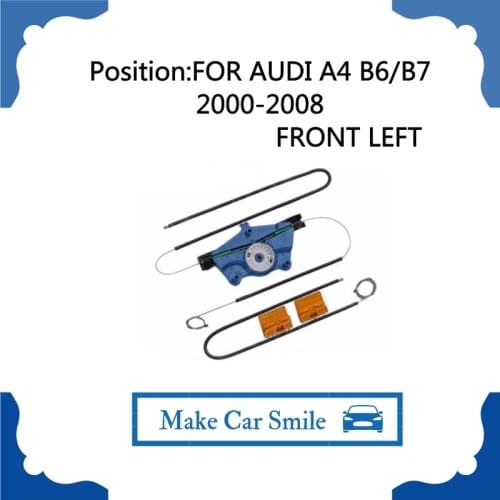 FOR AUDI A4 B6/B7 WINDOW REGULATOR CABLES AND CLIPS FRONT-LEFT SIDE