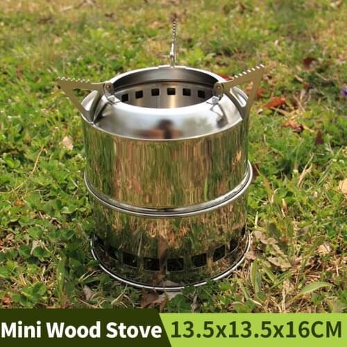 Fire Pit Stainless Steel Outdoor Fireplace Camping Fire Wood Stove Firewood Charcoal Portable Grill Heating Stove Alcohol Stove